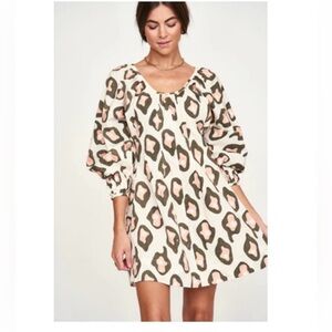 Mirth mini Dress with Pink/Black Pattern